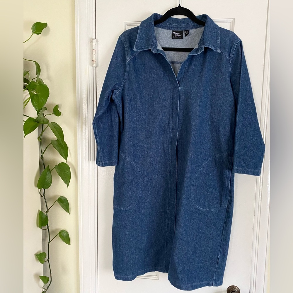 Women with Control QVC Denim Stretch Dress, Women’s Size Medium